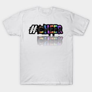 Hashtag Cheer - Girls Cheerleeder - Abstract Typography T-Shirt